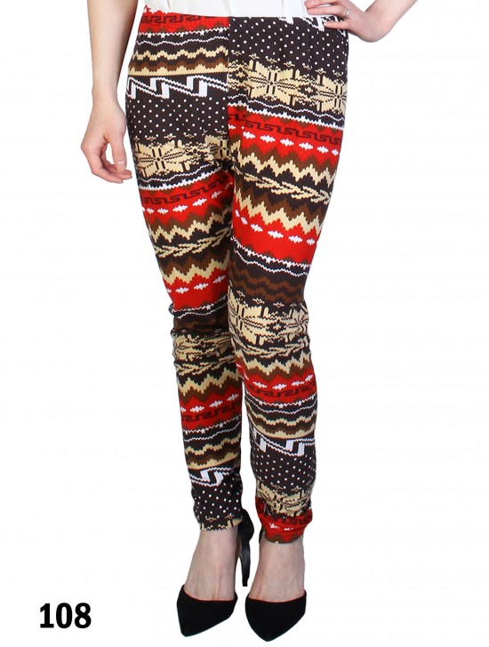 Plus Size Snowflake Print Stretchy Leggings